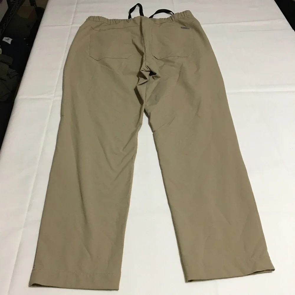 Figs Pro Technical Scrub Pants Mens Medium Short Tan Drawstring